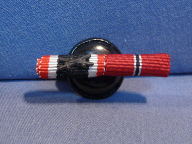 Original WWII German 2-Place Lapel Button Hole Ribbon Bar, UNISSUED