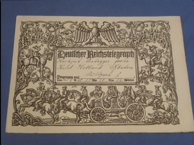 Original 1928 German Fancy Telegram, Deutscher Reichstelegraph