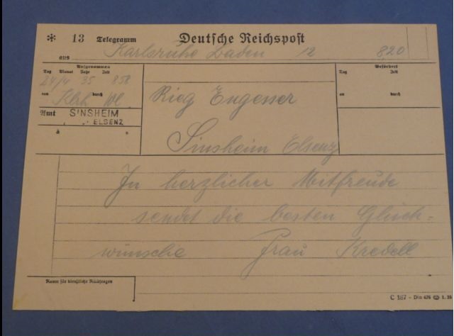 Original Nazi Era German Standard Telegram
