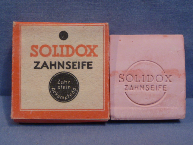 Original WWII Era German RM Priced SOLIDOX Tooth Powder, Zahnseife