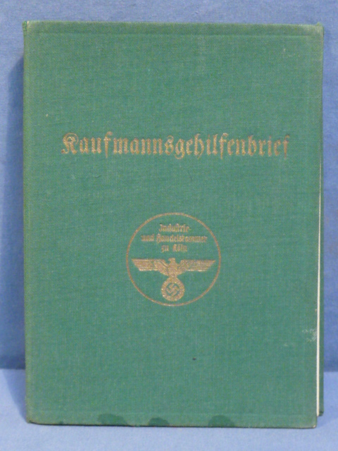 Original WWII German Business Assistant's Certificate, Kaufmannsgehilfenbrief