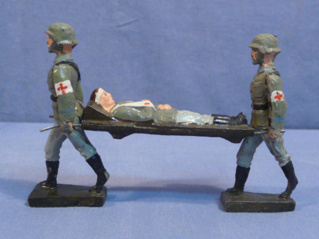 Original Nazi Era German Toy Soldiers Carrying Stretcher, Unmarked