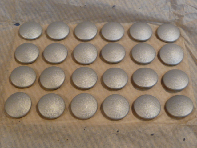 Original WWII German Card of 19mm Pebbled Buttons, Silver