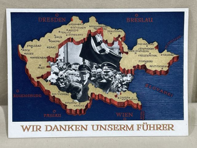 Original 1938 German Postcard, THANK OUR LEADER