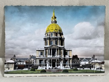 Original WWII Era French Architecture Postcard, Paris en Flanant Le Dme des Invalides