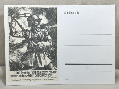 Original WWII German Military Themed Postcard, If You Do Not Risk Your Life
