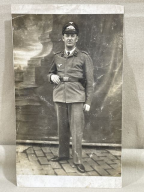 Original WWII German Luftwaffe Soldier's Photo Postcard, French Made CARTE POSTALE