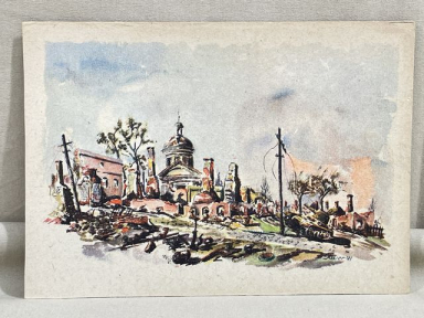Original WWII German FELDPOST Art Postcard