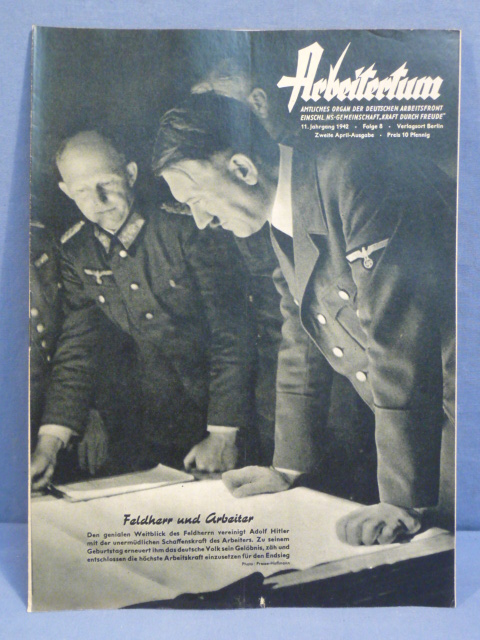 Original WWII German DAF Magazine, ARBEITERTUM HITLER!