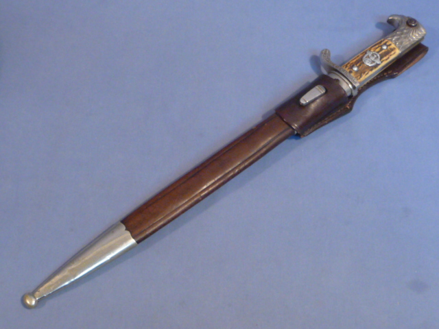 Original Nazi Era German Stag Handle Dress Police Bayonet