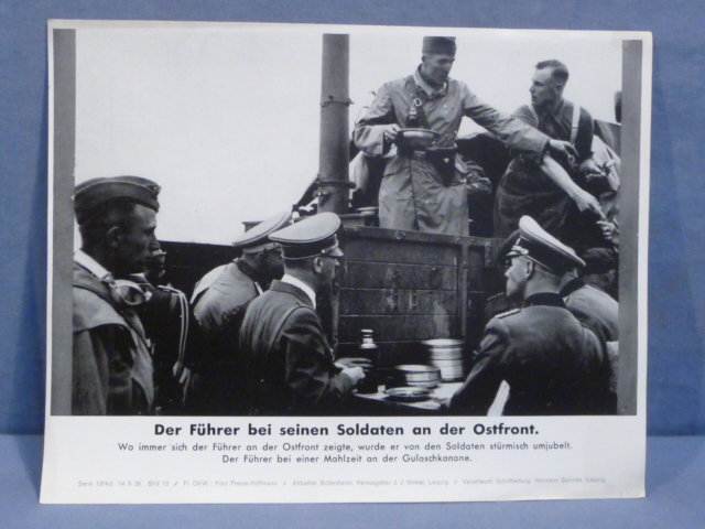 Original WWII German OKW Print, Der Fhrer on the Eastern Front