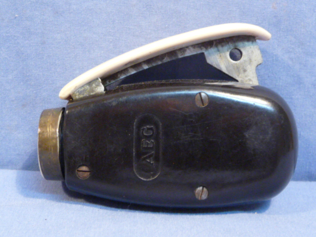 Original WWII German Gyro Flashlight, Brown w/Cream!