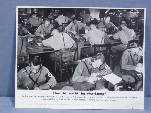 Original WWII German OKW Print, SA Signals in Competition