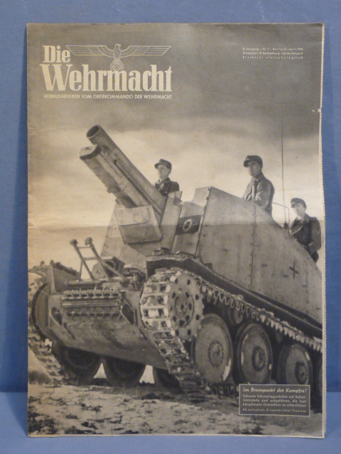 Original WWII German Die Wehrmacht Magazine, April 1944 150mm Bison!