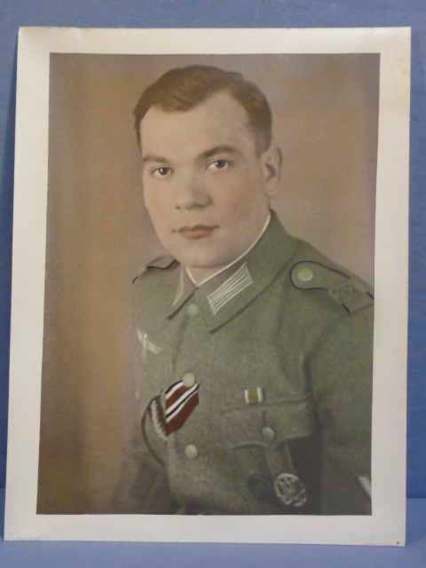 Original WWII German Detail Enhanced Color Photograph, Decorated Army Gefreiter