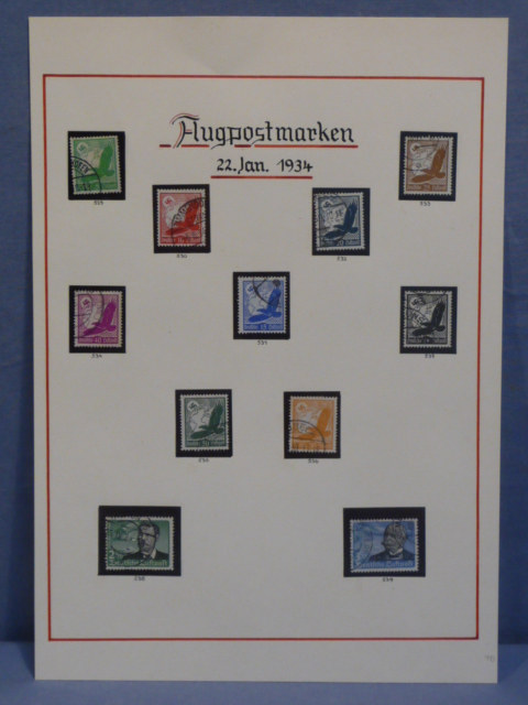Original Nazi Era German Set of Airmail Stamps (Flugpostmarken), MOUNTED