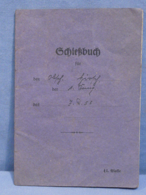 Original WWII German Soldier's Schiebuch (Shooting Book) for Rifle and Carbine