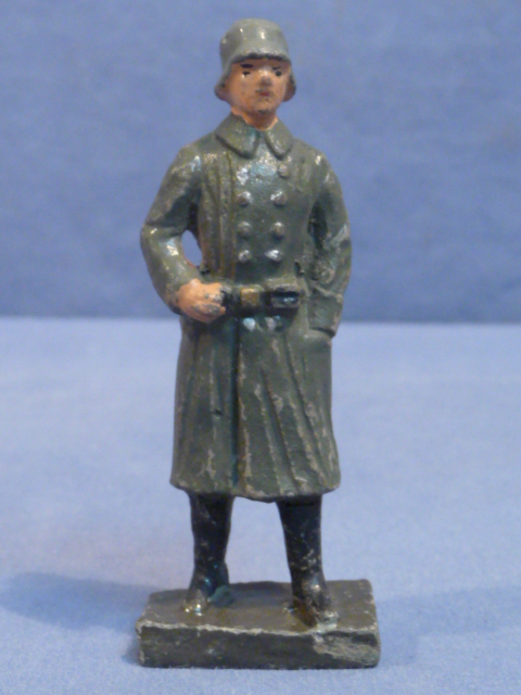 Original Nazi Era German Army Toy Soldier in Greatcoat