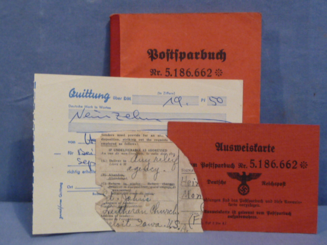 Original WWII German Postal Saving Book (Postsparbuch)