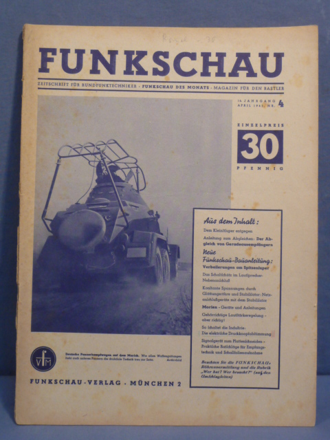 Original WWII German FUNKSCHAU (Radio Show) Magazine, April 1941