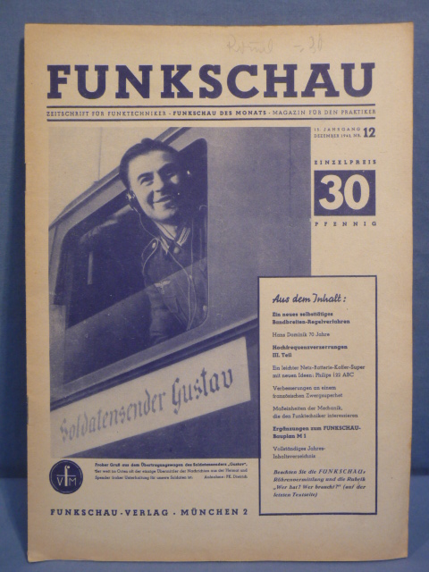 Original WWII German FUNKSCHAU (Radio Show) Magazine, December 1942