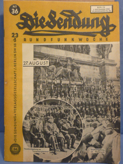 Original Nazi Era German Signals Weekly Magazine, Die Sendung