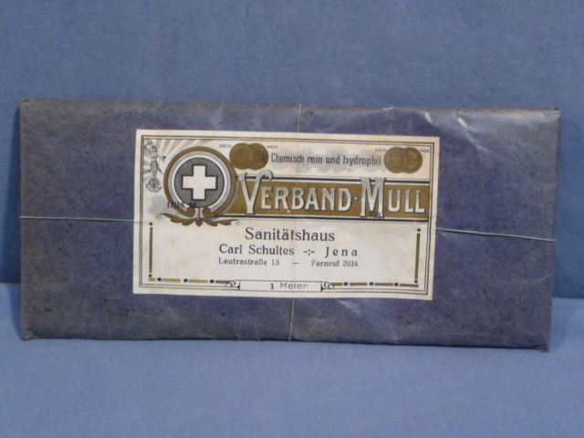 Original WWII Era German Medical Packet of Gauze, Verband-Mull