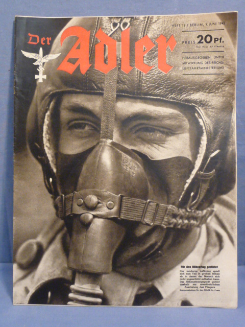 Original WWII German Luftwaffe Magazine Der Adler, June 1942