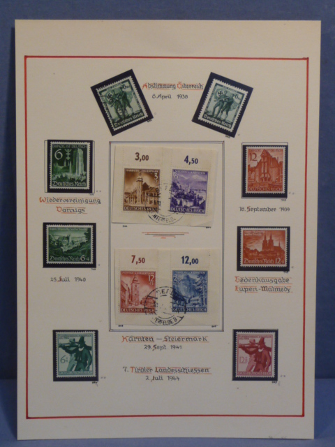 Original Nazi Era German Various 1938-1944 Stamp Set, MOUNTED