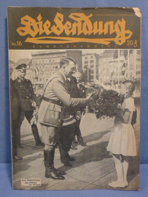 Original Nazi Era German Signals Weekly Magazine, Die Sendung, HITLER