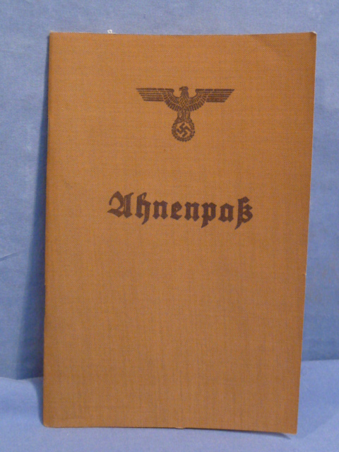 Original Nazi Era German Ahnenpa� (Family Tree) Book