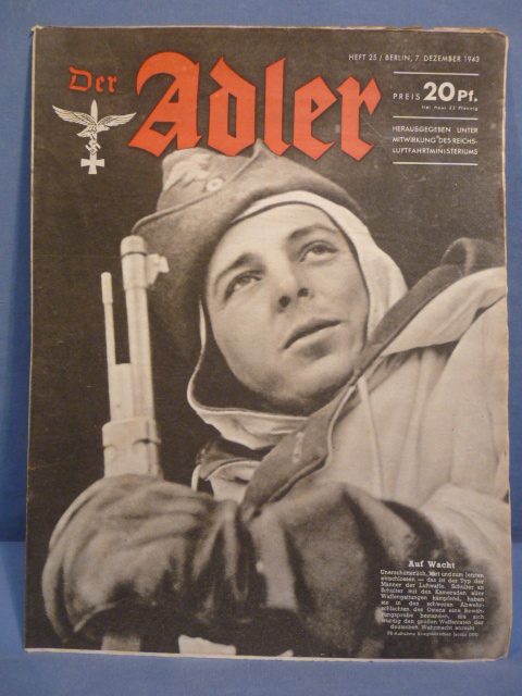 Original WWII German Luftwaffe Magazine Der Adler, December 1943