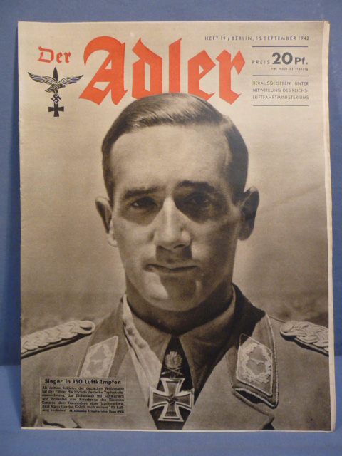 Original WWII German Luftwaffe Magazine Der Adler, September 1942