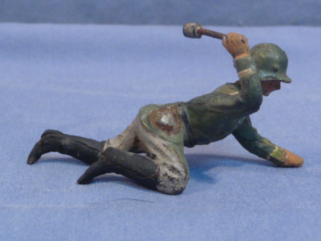 Original Nazi Era German Crawling Toy Soldier Throwing Grenade