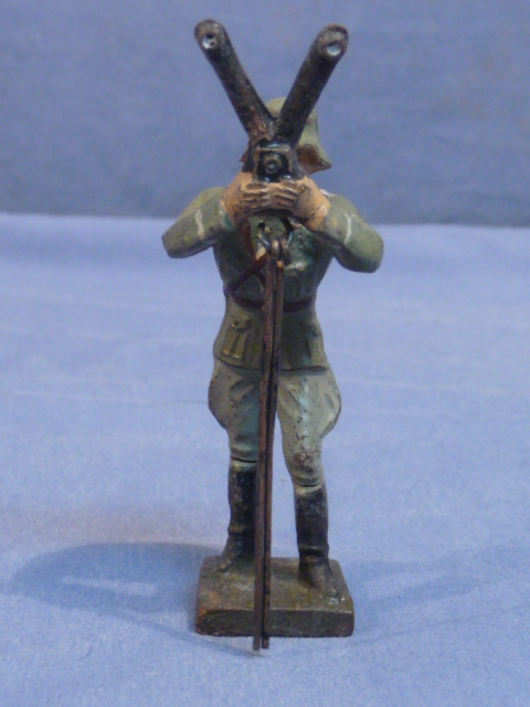 Original Nazi Era German Toy Soldier with Rabbit Ear Binoculars, LINEOL