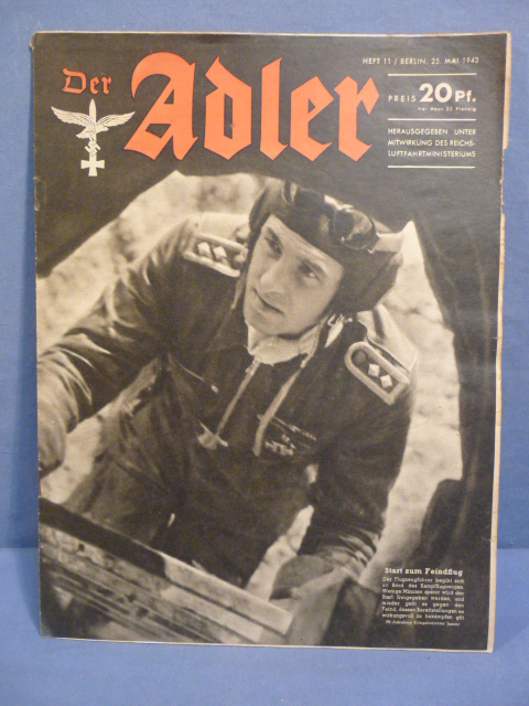 Original WWII German Luftwaffe Magazine Der Adler, May 1943