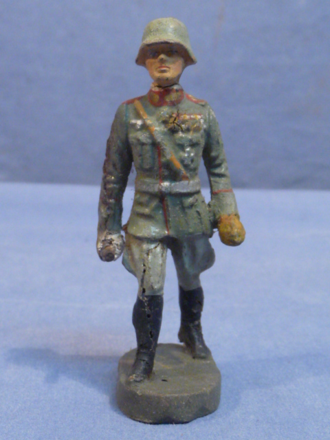 Original Nazi Era German Toy Soldier Field Marshall Marching, ELASTOLIN