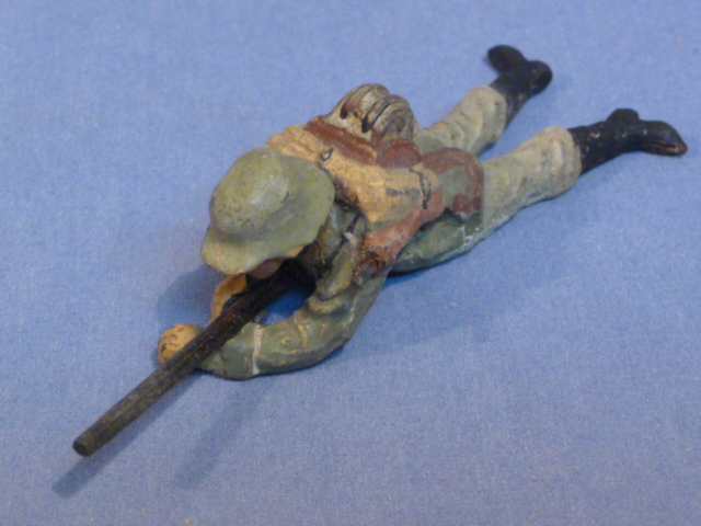 Original Nazi Era German Toy Soldier with Bangalore Torpedo, ELASTOLIN