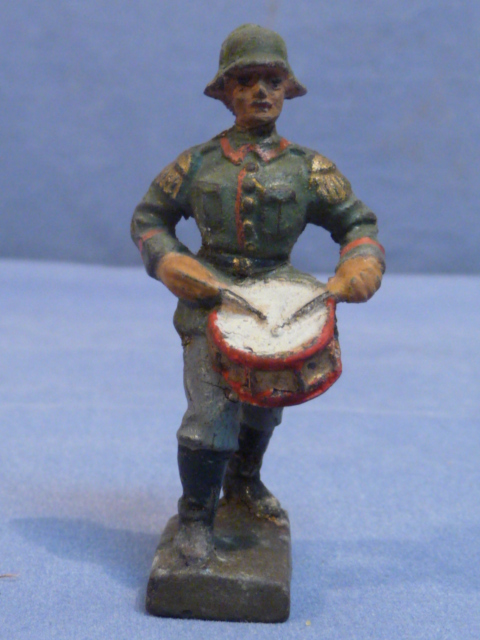 Original Nazi Era German Toy Soldier Marching with Drum, LINEOL