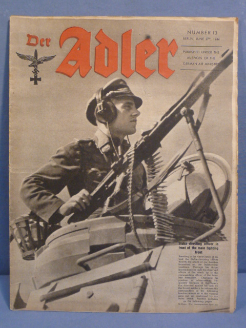 Original WWII German Luftwaffe Magazine Der Adler ENGLISH LANGUAGE, June 1944