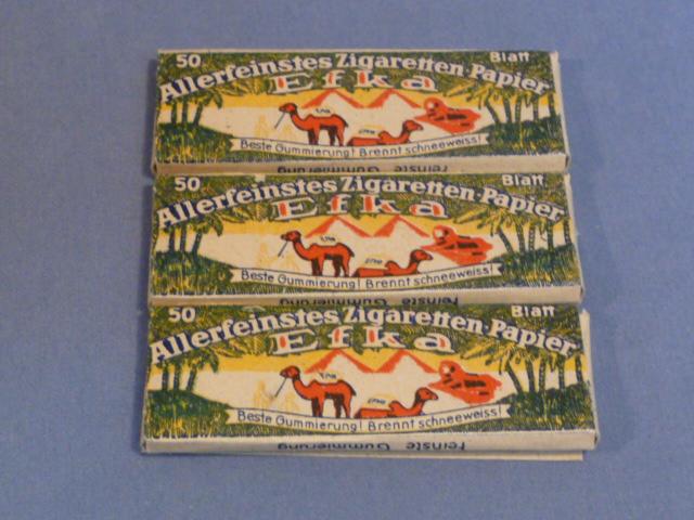 Original WWII German Set of 3 Packs of Efka Cigarette Papers