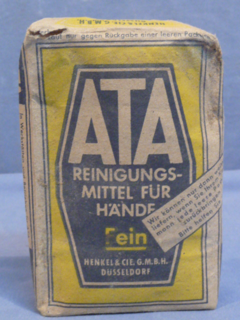 Original WWII German ATA Brand Washing Soap, R.Pfg. Priced!