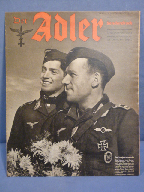 Original WWII German Luftwaffe Magazine Der Adler, December 1941