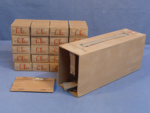 Original WWII German 8mm Mauser Ammo Boxes & Sleeve, In Stripper Clips