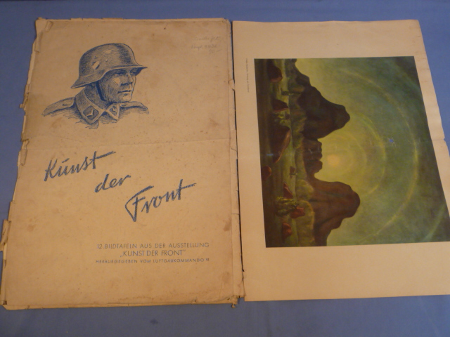 Original WWII German Folder and Print Set, KUNST DER FRONT