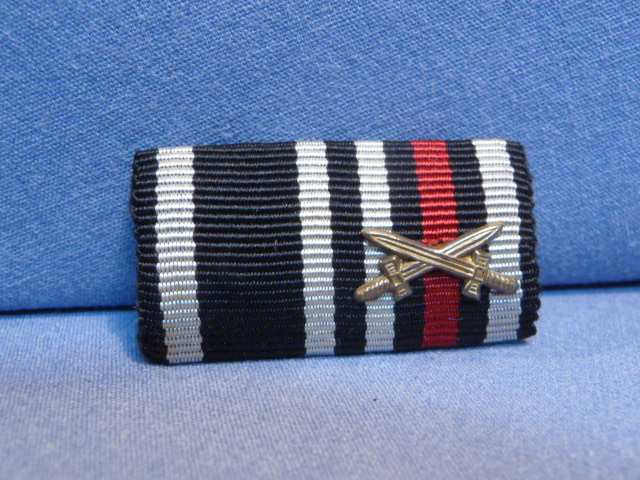 Original WWII German Two-Position Ribbon Bar, 1914 Iron Cross, UNISSUED