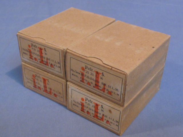 Original WWII German Cardboard 8mm In Stripper Clips Ammunition Boxes, Set of 4