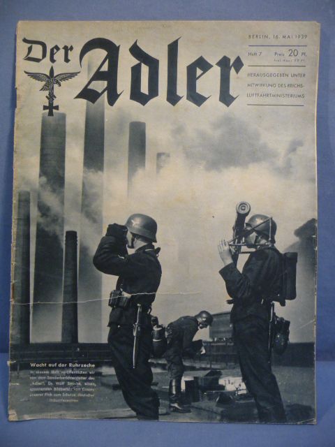 Original WWII German Luftwaffe Magazine Der Adler, May 1939