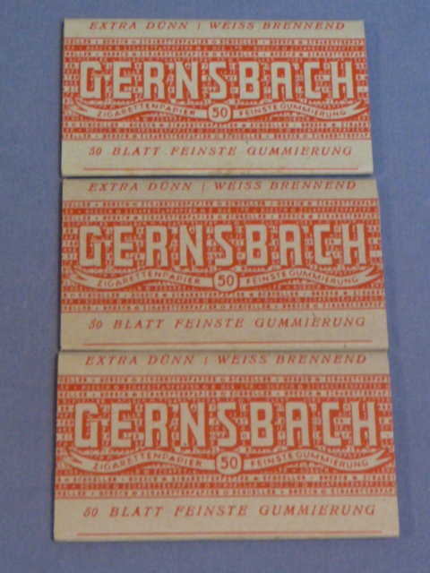 Original WWII German Set of 3 Packs of GERNSBACH Cigarette Papers