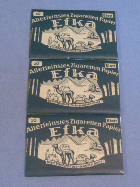 Original WWII German Set of 3 Packs of Efka Cigarette Papers